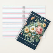 Personalized Elegant Botanical Floral Watercolor Notitieboek (Binnen)