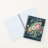 Personalized Elegant Botanical Floral Watercolor Notitieboek (Binnen)