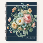Personalized Elegant Botanical Floral Watercolor Notitieboek (Voorkant)