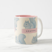 Personalized Elegant Charming Squirrel Pattern Tweekleurige Koffiemok (Voorkant rechts)