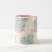 Personalized Elegant Charming Squirrel Pattern Tweekleurige Koffiemok (Center)