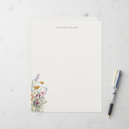 Personalized Elegant Chic Floral Letterhead Briefhoofd