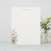 Personalized Elegant Chic Floral Letterhead Briefhoofd (Staand voorkant)