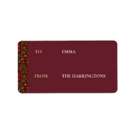 Personalized Elegant Christmas Tartan To From Labe Etiket