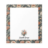 Personalized Elegant Dark Floral Notitieblok (Voorkant)