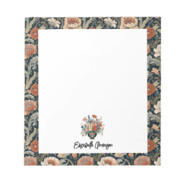 Personalized Elegant Dark Floral Notitieblok