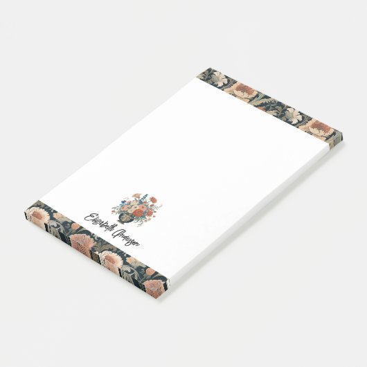 Personalized Elegant Dark Floral Post-it® Notes (Schuin)