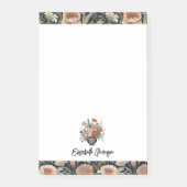 Personalized Elegant Dark Floral Post-it® Notes (Voorkant)