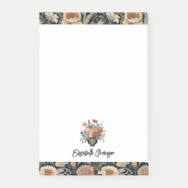 Personalized Elegant Dark Floral Post-it® Notes