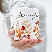 Personalized Elegant Fall Floral Embroidered Koffiemok