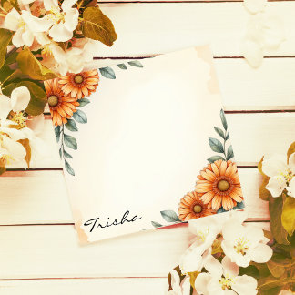 Personalized Elegant Floral Autumn Notepad  Notitieblok