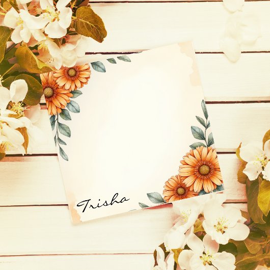 Personalized Elegant Floral Autumn Notepad  Notitieblok