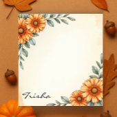 Personalized Elegant Floral Autumn Notepad  Notitieblok