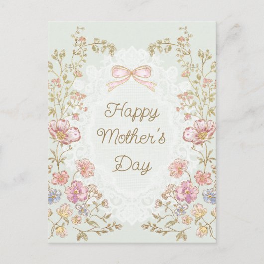 Personalized Elegant Floral Happy Mother’s Day Briefkaart (Voorkant)