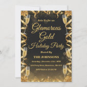 Personalized Elegant Gold Christmas Party Kaart (Voorkant)