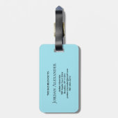 Personalized Elegant Gold Monogram Minimalist Bagagelabel (Achterkant verticaal)