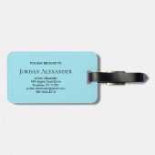 Personalized Elegant Gold Monogram Minimalist Bagagelabel (Achterkant horizontaal)