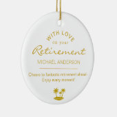  Personalized Elegant Gold Retirement Keepsake Keramisch Ornament (Rechts)