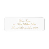 Personalized Elegant Gold & White Return Address Etiket (Voorkant)