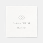  Personalized Elegant Minimalist Wedding Paper Servet (Voorkant)