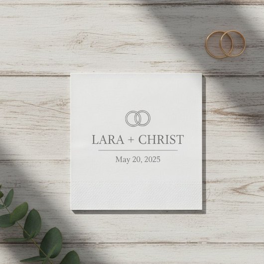  Personalized Elegant Minimalist Wedding Paper Servet