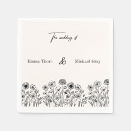 Personalized Elegant Minimalistic Wedding Napkins Servet