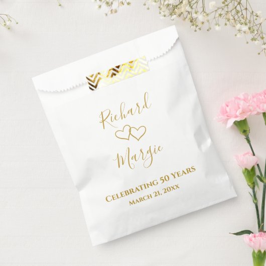Personalized Elegant Modern 50th Anniversary Party Bedankzakje (Gezegeld)