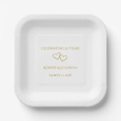 Personalized Elegant Modern 50th Anniversary Party Papieren Bordje (Voorkant)