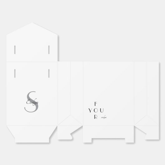 Personalized Elegant Monogram Favor Box Bedankdoosjes (Ongevouwen)