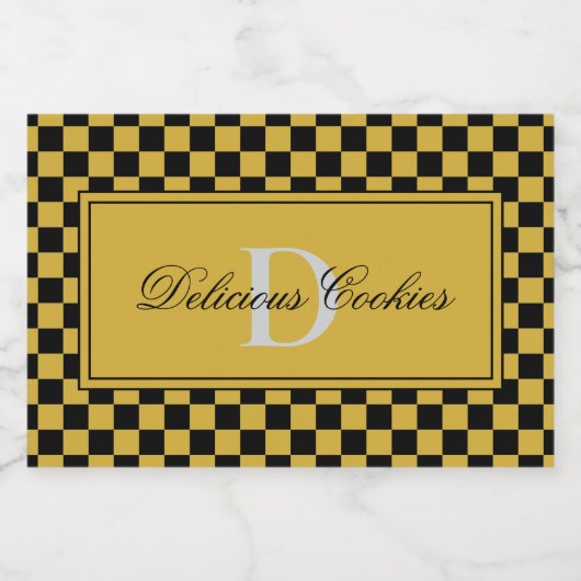 Personalized Elegant Monogram Food Label Sticker (Enkel label)