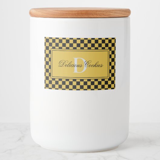 Personalized Elegant Monogram Food Label Sticker (Voorkant)