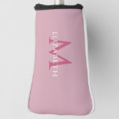 Personalized Elegant Monogram Name Initial Pink Golfheadcover (Draai 90)