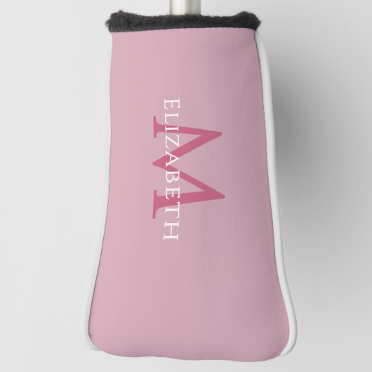 Personalized Elegant Monogram Name Initial Pink Golfheadcover (Draai 90)