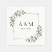 Personalized Elegant Monogram Paper Napkins Servet (Voorkant)