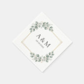 Personalized Elegant Monogram Paper Napkins Servet (Hoek)