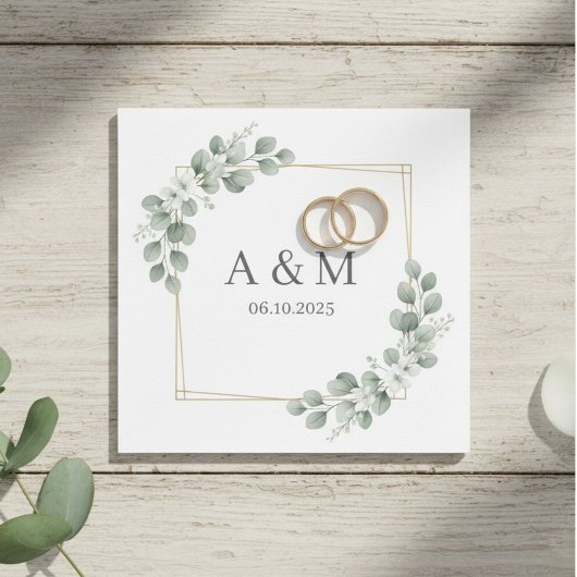 Personalized Elegant Monogram Paper Napkins Servet