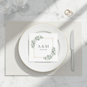 Personalized Elegant Monogram Paper Napkins Servet