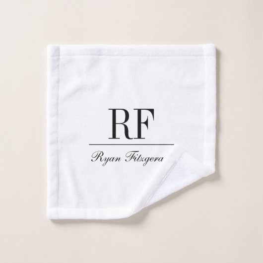 Personalized elegant name monogram initials washandje (Wasdoekje)