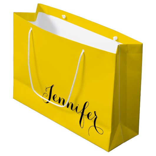 Personalized Elegant Name Printed Large Gift Bag Groot Cadeauzakje (Voorkant Gekanteld)