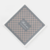 Personalized Elegant Napkins Coral Grey Aesthetic Servet (Hoek)
