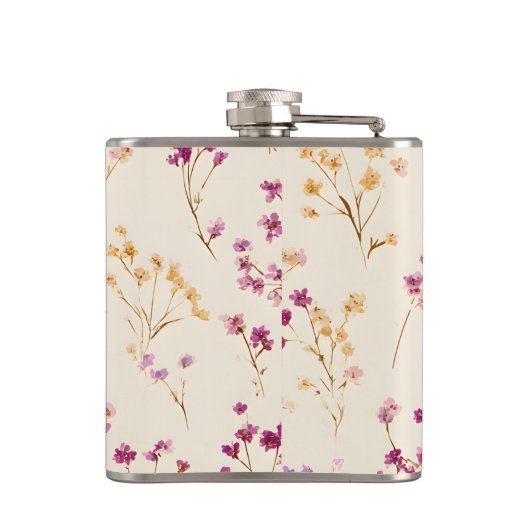 Personalized Elegant Pastel Floral Design Heupfles (Achterkant)