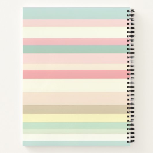 Personalized Elegant Pastel Macaron Stripe Notitieboek (Achterkant)