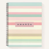 Personalized Elegant Pastel Macaron Stripe Notitieboek (Voorkant)