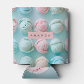 Personalized Elegant Pastel Stripe Ice Cream  Blikjeskoeler (Achterkant)