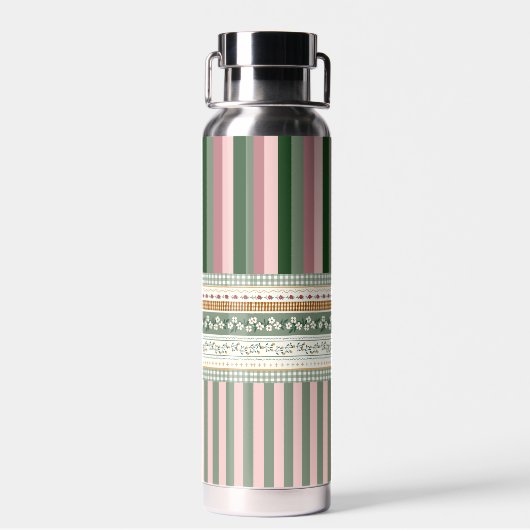 Personalized Elegant Pattern Water Bottle Waterfles (Achterkant)