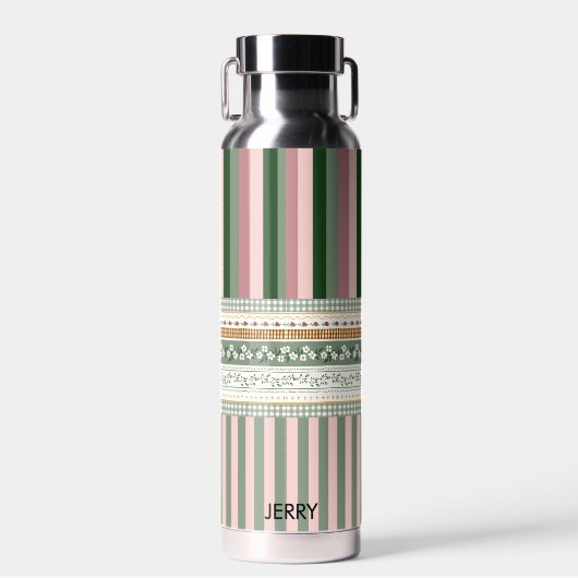 Personalized Elegant Pattern Water Bottle Waterfles (Voorkant)