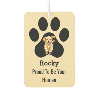 Personalized Elegant Pet Name Paw Proud Dog Owner Luchtverfrisser
