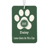 Personalized Elegant Pet Paw Dog Love Funny Gift Luchtverfrisser (Achterkant)