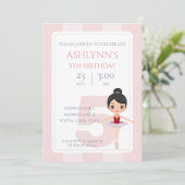 Personalized Elegant Pink Ballerina Birthday Kaart (Staand voorkant)