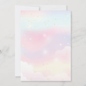 Personalized Elegant Pink Watercolour Unicorn Kaart (Achterkant)